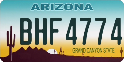 AZ license plate BHF4774