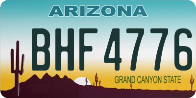 AZ license plate BHF4776