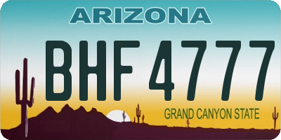 AZ license plate BHF4777