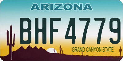 AZ license plate BHF4779