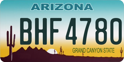 AZ license plate BHF4780