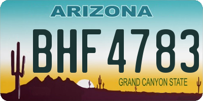 AZ license plate BHF4783