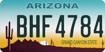 AZ license plate BHF4784