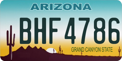 AZ license plate BHF4786
