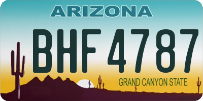 AZ license plate BHF4787