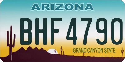 AZ license plate BHF4790