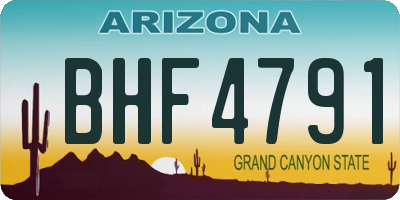 AZ license plate BHF4791
