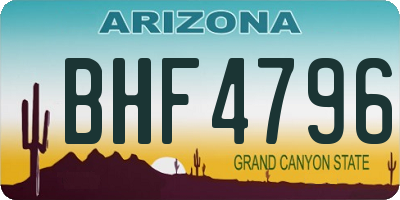 AZ license plate BHF4796