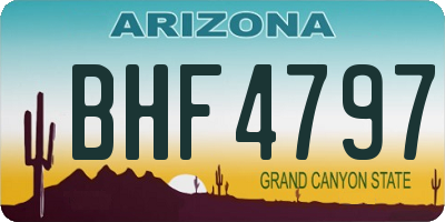 AZ license plate BHF4797