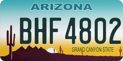 AZ license plate BHF4802