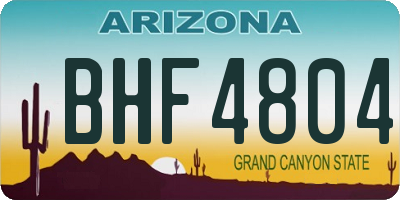 AZ license plate BHF4804