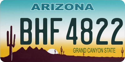 AZ license plate BHF4822