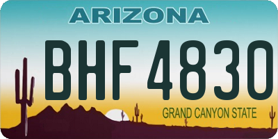 AZ license plate BHF4830