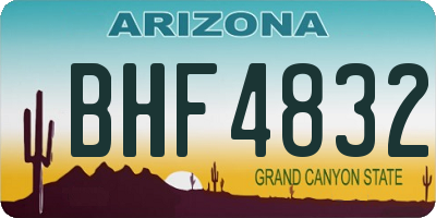AZ license plate BHF4832