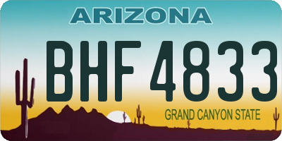 AZ license plate BHF4833