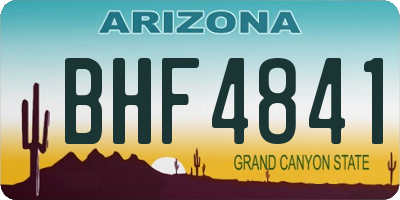 AZ license plate BHF4841
