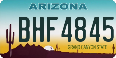 AZ license plate BHF4845