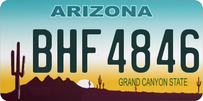 AZ license plate BHF4846