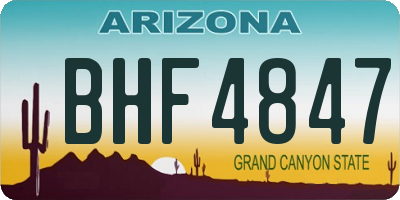 AZ license plate BHF4847