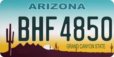 AZ license plate BHF4850