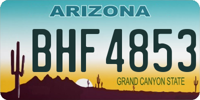 AZ license plate BHF4853
