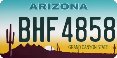 AZ license plate BHF4858