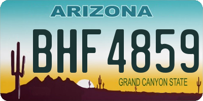 AZ license plate BHF4859