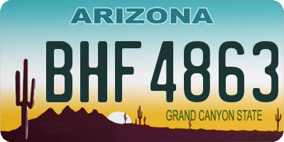 AZ license plate BHF4863