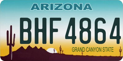 AZ license plate BHF4864