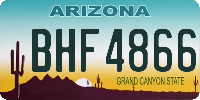 AZ license plate BHF4866