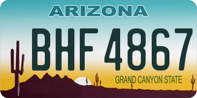 AZ license plate BHF4867