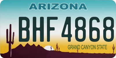 AZ license plate BHF4868