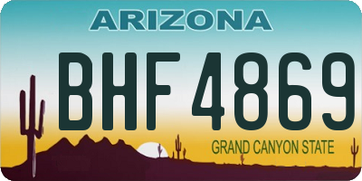 AZ license plate BHF4869