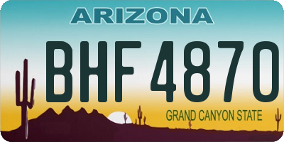 AZ license plate BHF4870