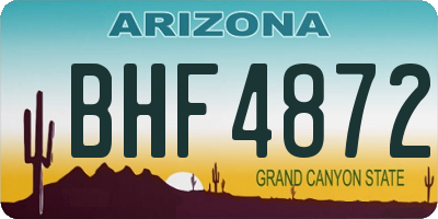 AZ license plate BHF4872