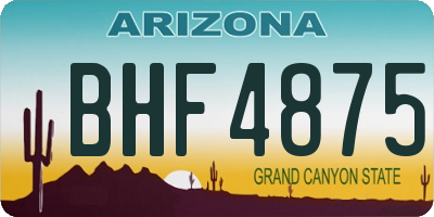 AZ license plate BHF4875