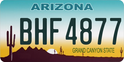 AZ license plate BHF4877