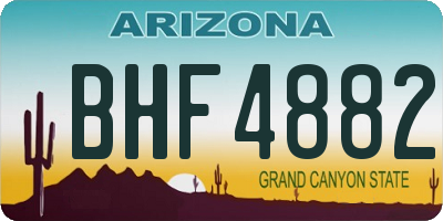AZ license plate BHF4882