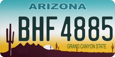 AZ license plate BHF4885