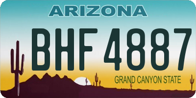 AZ license plate BHF4887
