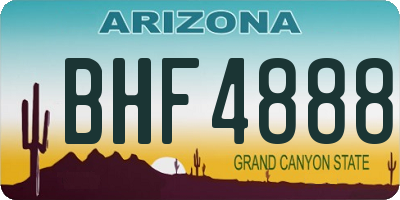 AZ license plate BHF4888