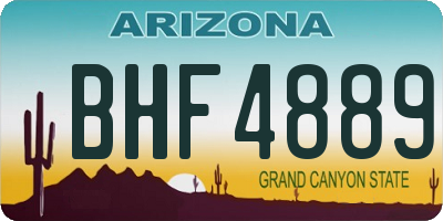 AZ license plate BHF4889