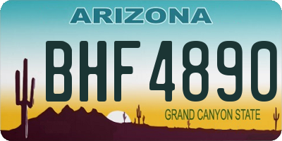 AZ license plate BHF4890