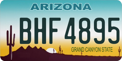 AZ license plate BHF4895
