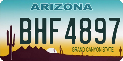 AZ license plate BHF4897