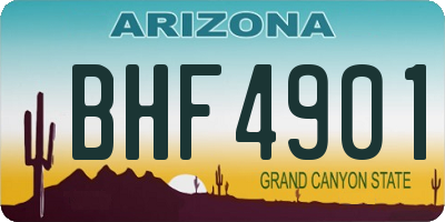 AZ license plate BHF4901