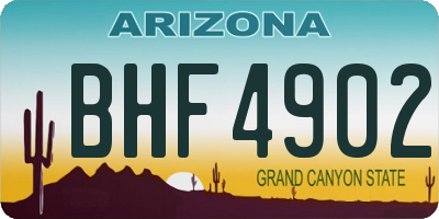AZ license plate BHF4902