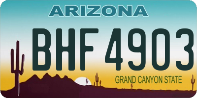AZ license plate BHF4903