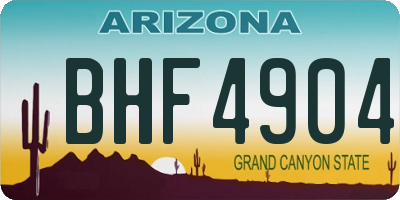 AZ license plate BHF4904