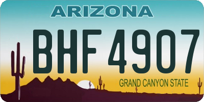 AZ license plate BHF4907